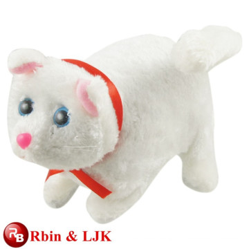 ICTI Audited Fábrica de alta qualidade Custom Promoção brinquedo de pelúcia gato branco animado